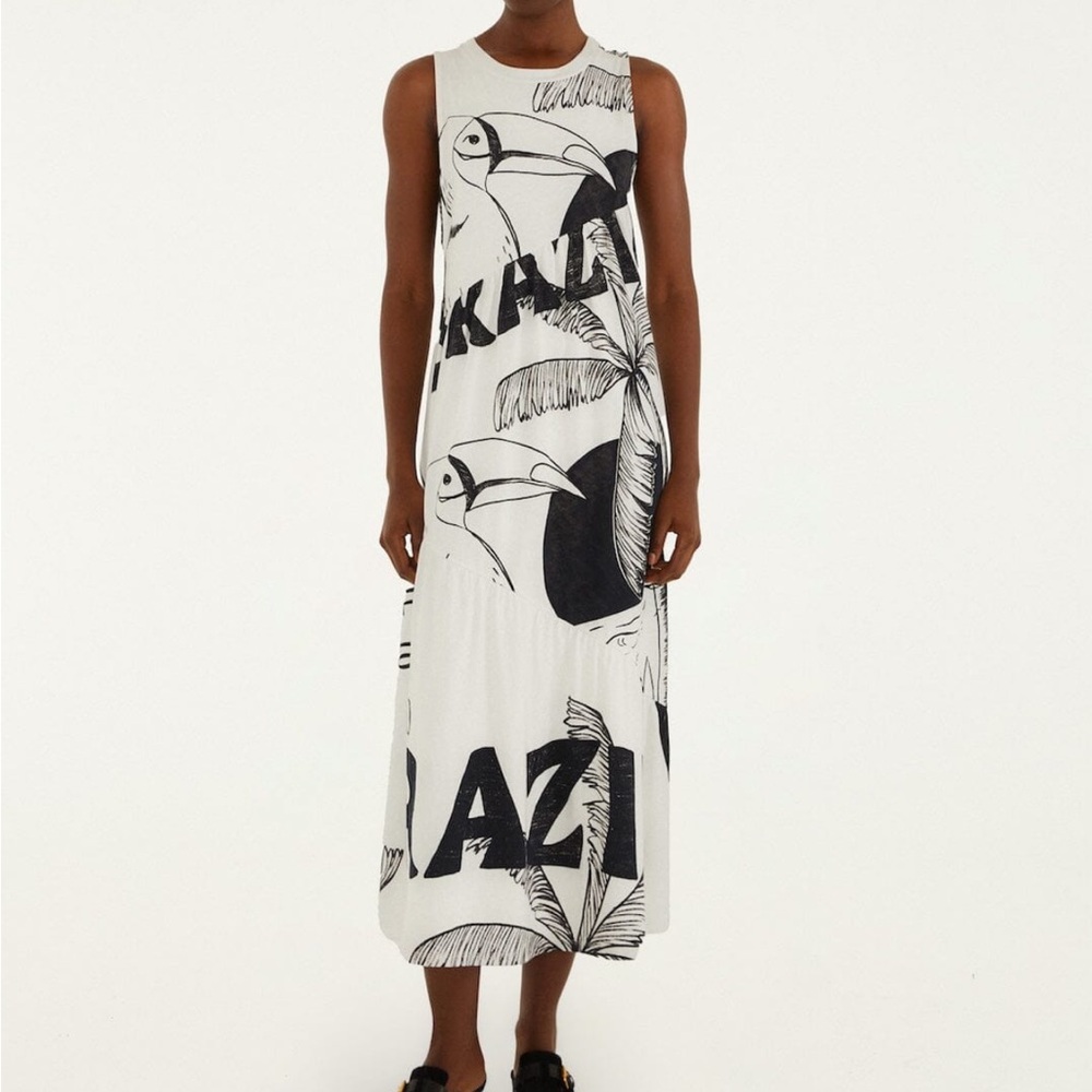 Come To Brasil Organic Cotton Patch Midi Dress